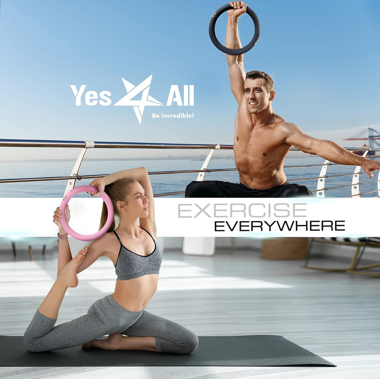 Yes4All Power Ring 10Lbs, Weight Ring, Weighted Circle, Kettlebell for Yoga Exercise, Aerobics, Home Fitness, Core Training