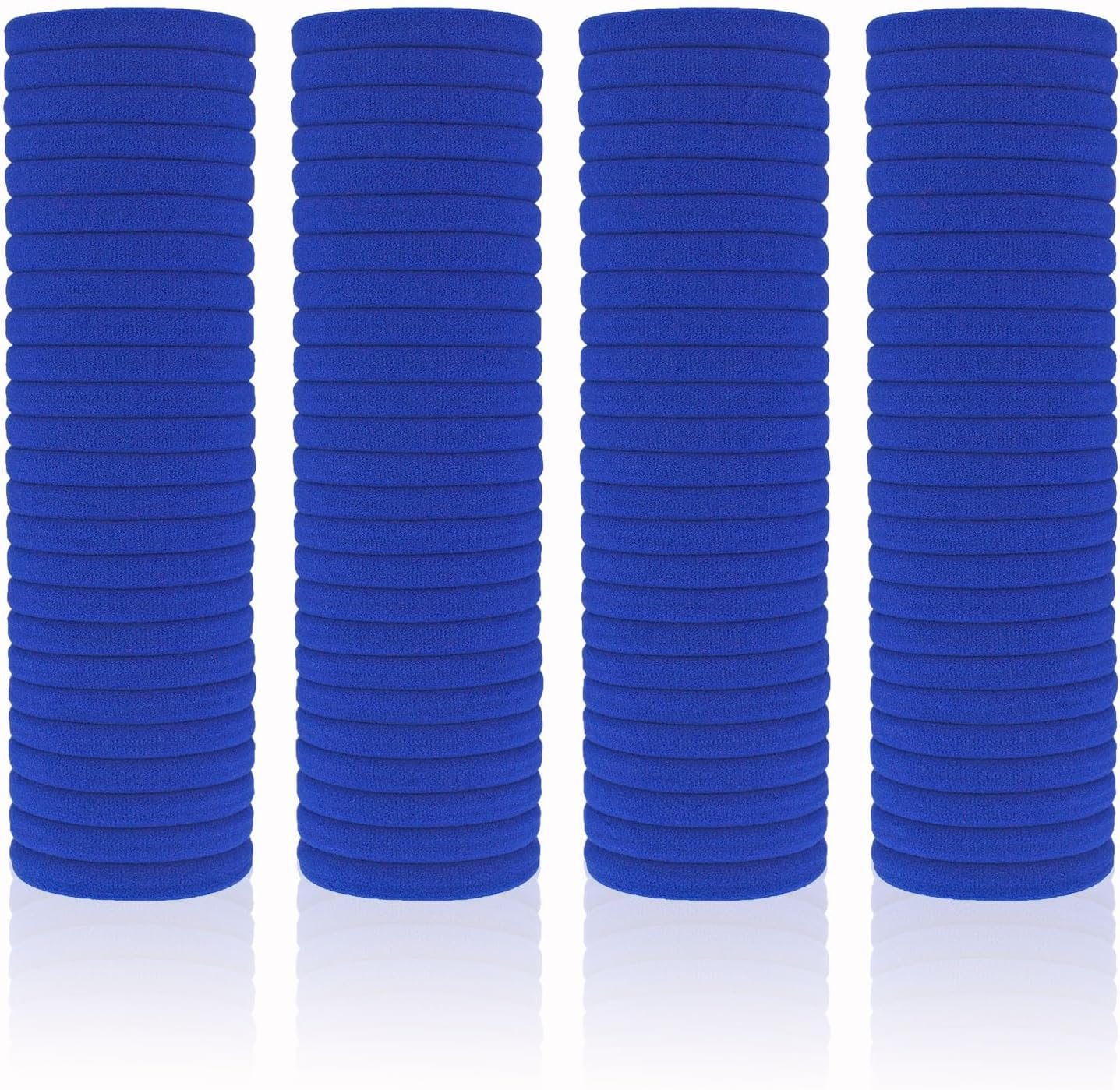 100 Pack Seamless Hair Ties for Women Girls Ponytail Holders for Thick Hair (Light Blue) - Dark Brown image number 7