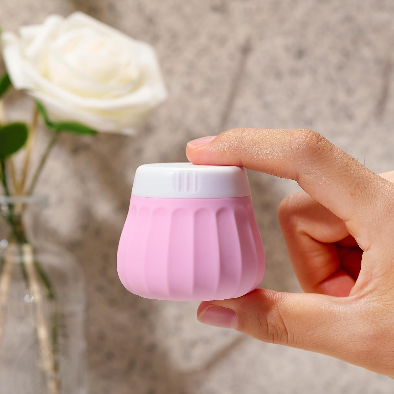 INSFIT Travel Containers for Toiletries, Silicone Cream Jars TSA Approved Travel Size Containers, BPA Free Leak Proof Accessories with Lid for Cosmetic Lotion Face Cream image number 2