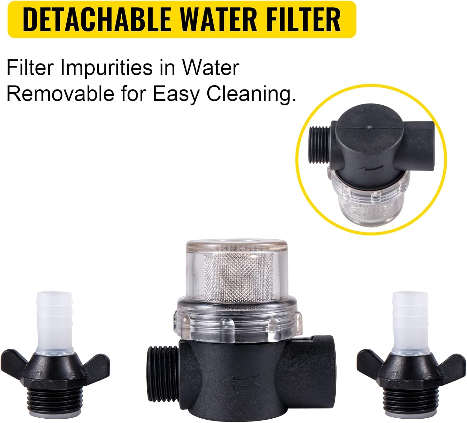 VEVOR Washdown Pump, 5.5 GPM 70 PSI, Max. Self Priming Water Pump, with EPDM Valve, Universal Salt Water Strainer & Female/Male Thread, for RV, Marine Deck, Yacht image number 5