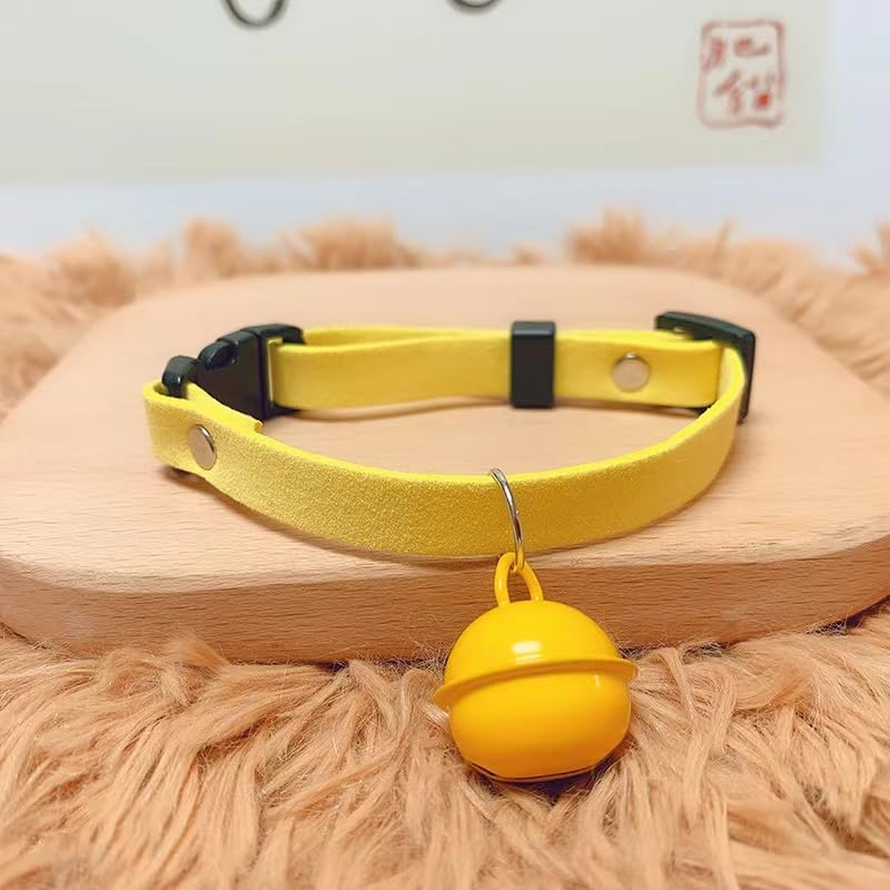 Breakaway Cat Collar Strip Bell，Safety Quick Release Cat Collars,Double Velvet with Bell, S-Size -20 Cm (Fit within 3 Kg) for Cats Puppy（Yellow） image number 2