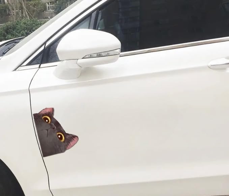 MAKTEM Cute Anime Cat Car Sticker, Peeking Animal Decals for Bumper Rear Window Mirror, Kawaii Cat Vinyl Decal for Vehicle, Vehicle Graphic Automotive Decals Cute Anime (Black Cat) image number 6