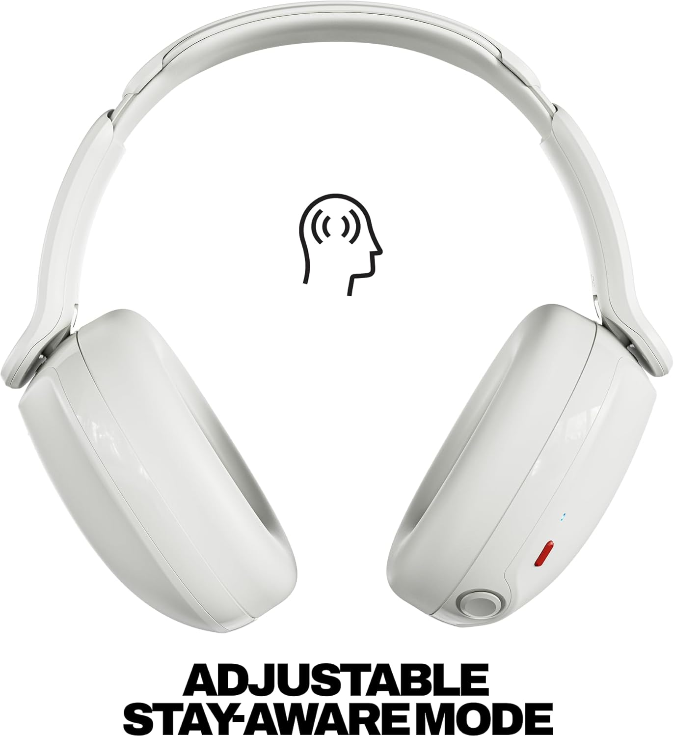 Skullcandy Hesh 360 Wireless Over-Ear Bluetooth Headphones, up to 100 Hours Battery, Noise Isolating Fit, Flat-Folding Collapsible Design, Microphone Iphone Android - Bone - Bone image number 3