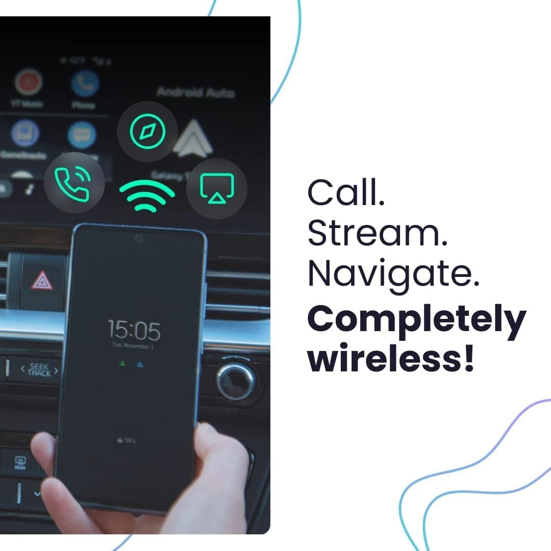 Aawireless 2022 - Wireless Android Auto Dongle - Connects Automatically to Android Auto - Easy Plug and Play Setup - Free Companion App, Black (AAW001) image number 4