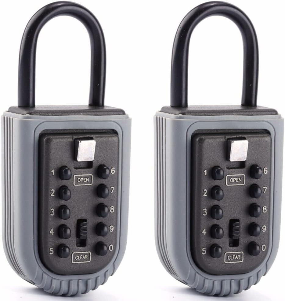 LEDON 2X Combination Lock Key Safe Storage Box Padlock Security Home Outdoor Combination Security Lockbox with Resettable Code image number 1