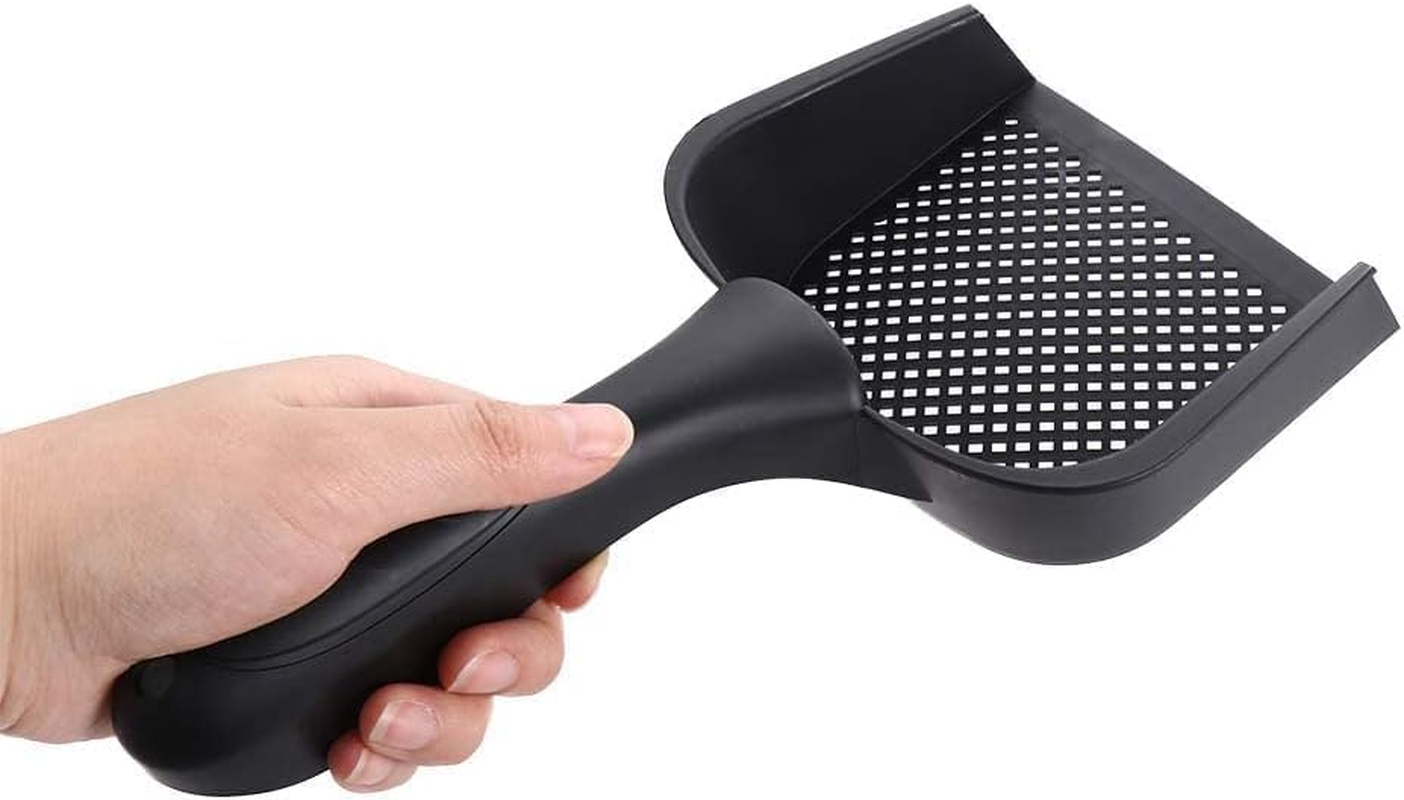 Large Cat Litter Scoop Flat Leading Edge Pet Poo Shovel Cat Fine Sand Scooper Sand Waste Scooper Easy to Clean Cat Toilet Products (Black, 28.8 * 10 * 3CM) image number 3