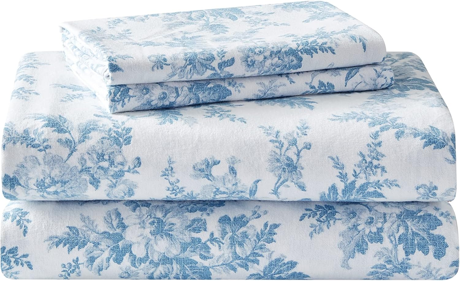 Laura Ashley Home - King Sheets, Cotton Flannel Bedding Set, Brushed for Extra Softness & Comfort (Vanessa, King) image number 2