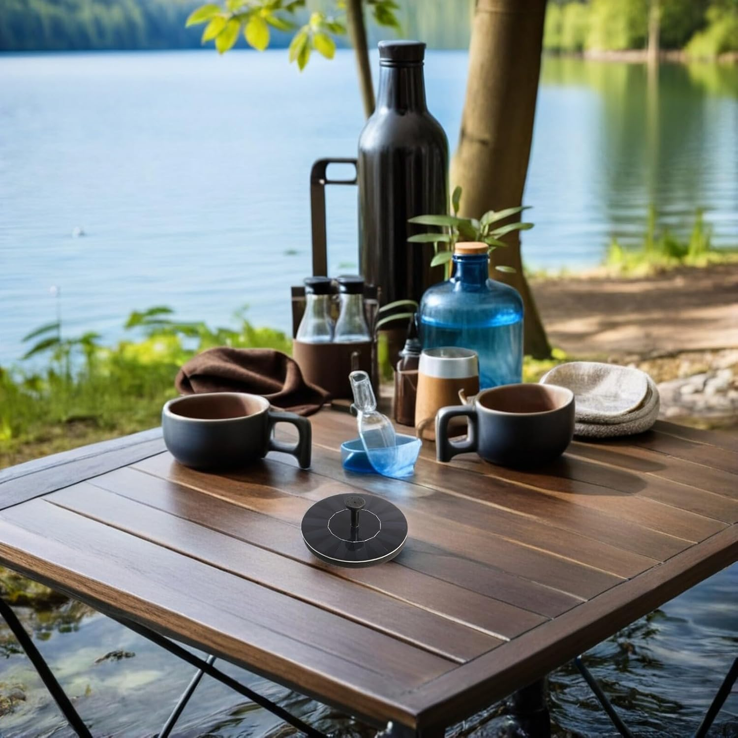 Abaodam Solar Powered Floating Fountain Pump Compact Outdoor Water Feature for Birdbaths Gardens Pools Quiet Solar Fountain for Landscape Decor image number 6