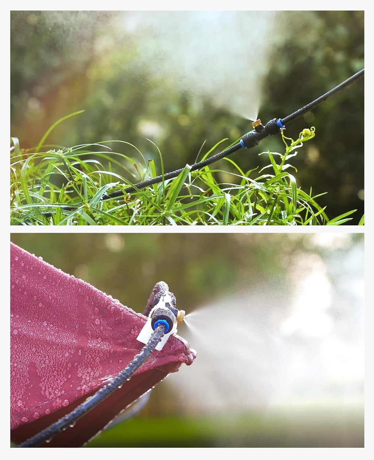 HOMENOTE Misting Cooling System, 26FT (8M) Misting Line + 7 Brass Nozzles + Adapter, Outdoor Mister for Patio, Garden, Greenhouse, Trampoline, Waterpark image number 6