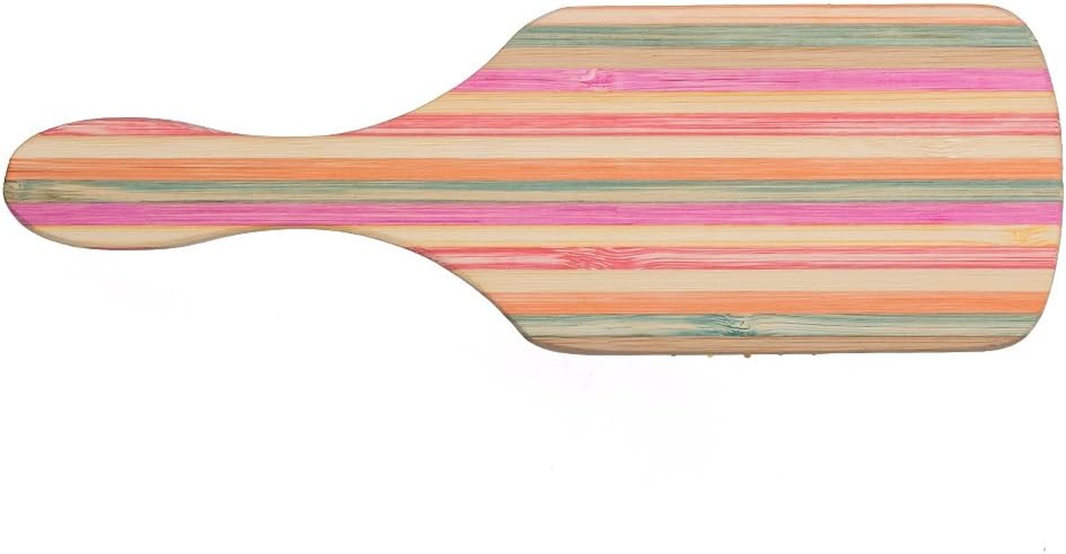 WINSUN Natural Bamboo Hair Brush, Natural Rainbow Bamboo Paddle Hair Brush with Colorful Nylon Pins, Good Massage and anti Static Detangling Hair Brush for Woman, Girls and Kids, for All Hair Types. image number 6