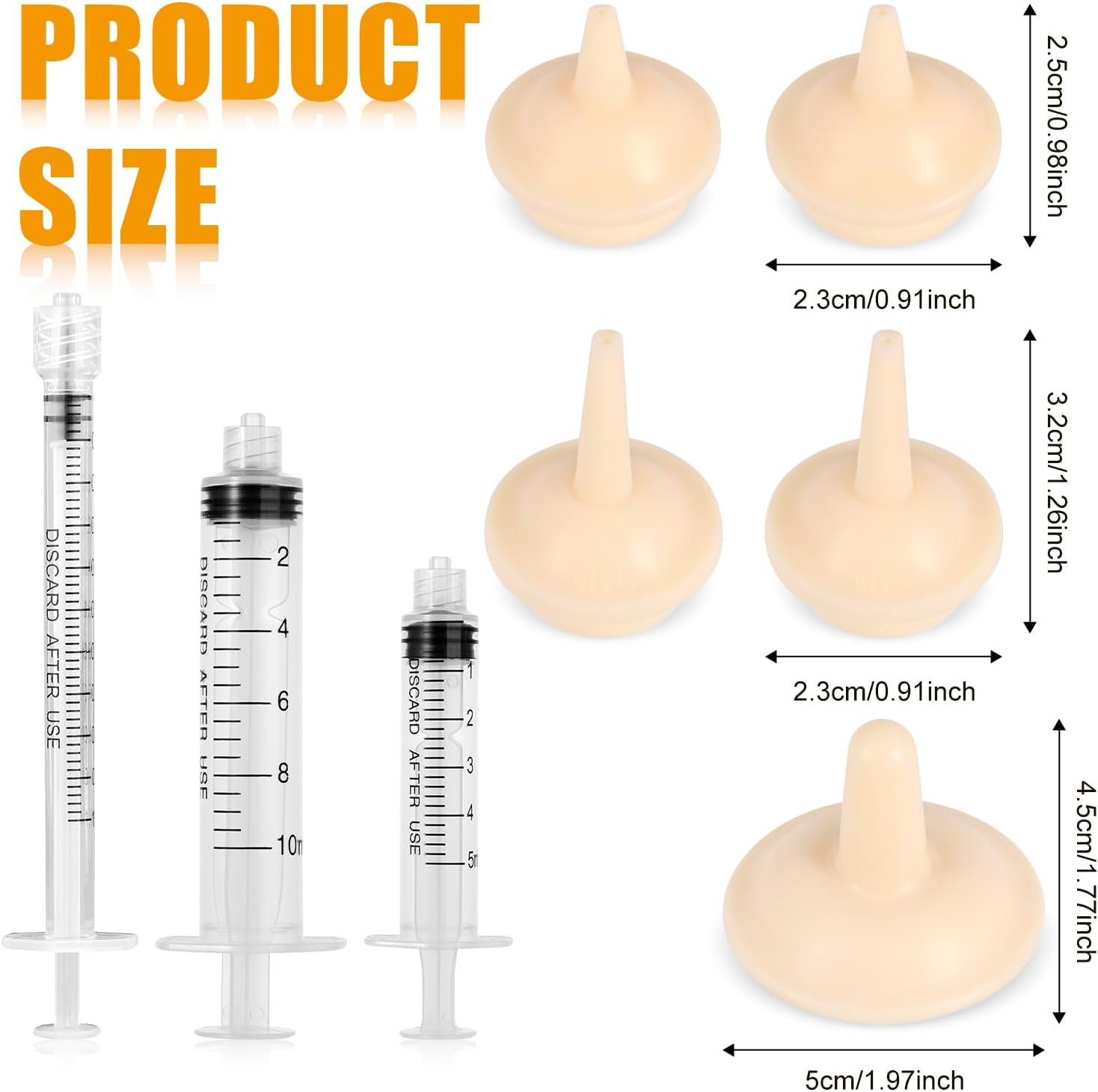 Luter 8 Packs Nipples with Syringe for Pets, Silicone Nipple Teat, Portable Puppy Feeder for Newborns, Puppies, Kittens, Rabbits, Instead of Feeding Bottles (9 Combinations)