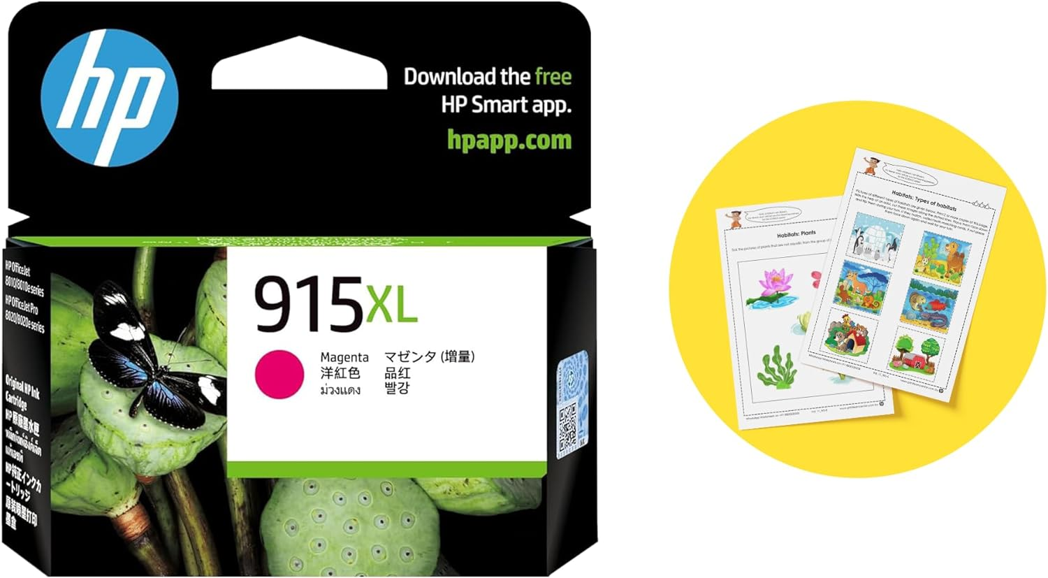 HP 915XL Genuine Original High Yield Black Printer Ink Cartridge Works with HP Officejet 8010, HP Officejet Pro 8020, HP Officejet Pro 8030 All-In-One Printer Series (3YM22AA)