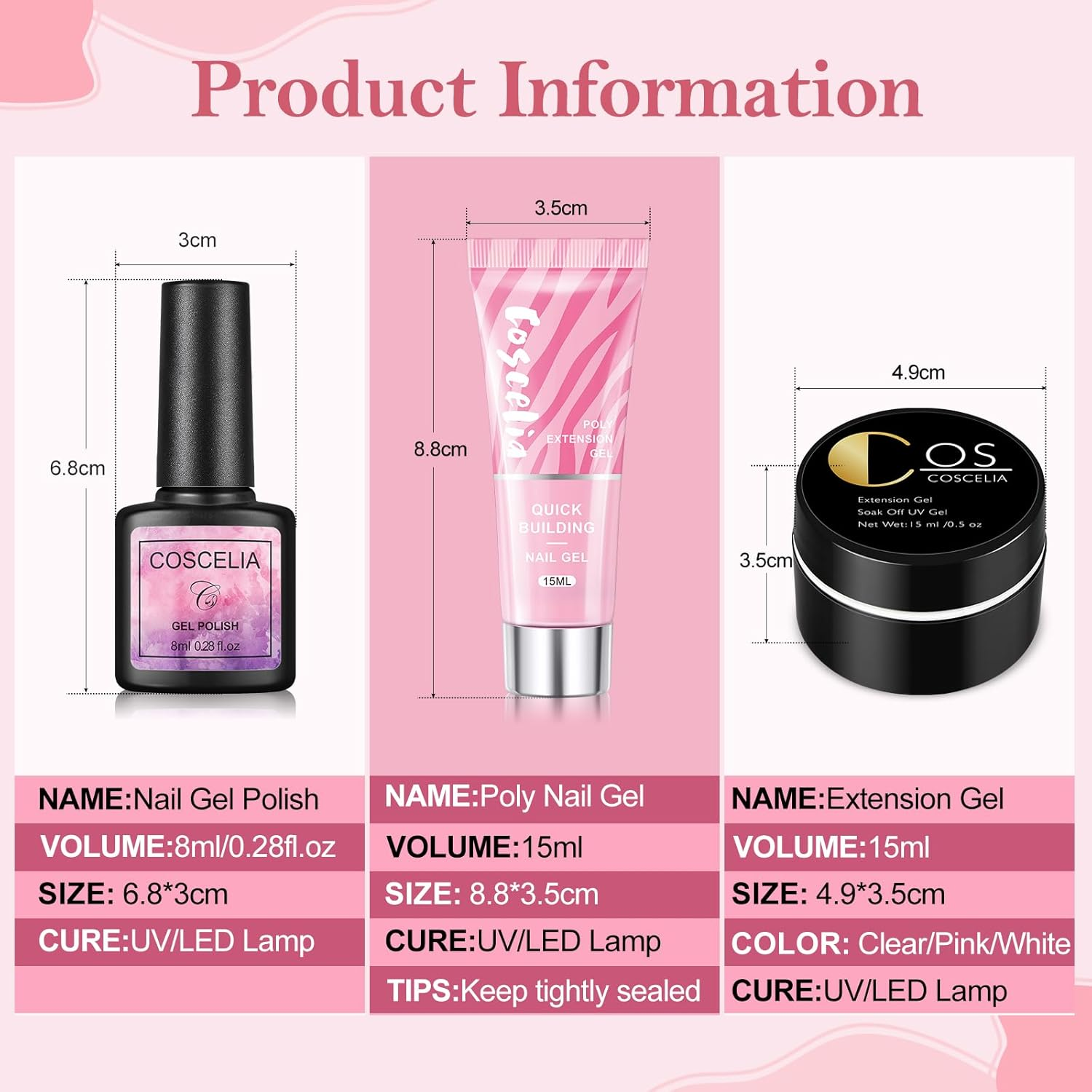 COSCELIA Gel Nail Kit 77 Pcs Nail Manicure Tools 20 Pcs Gel Polishes with Nail Drill Machine Nail Lamp 6 Pcs Nail Extension Gel Acrylic Builder Gel with Manicure Tools for Nail Builder image number 1