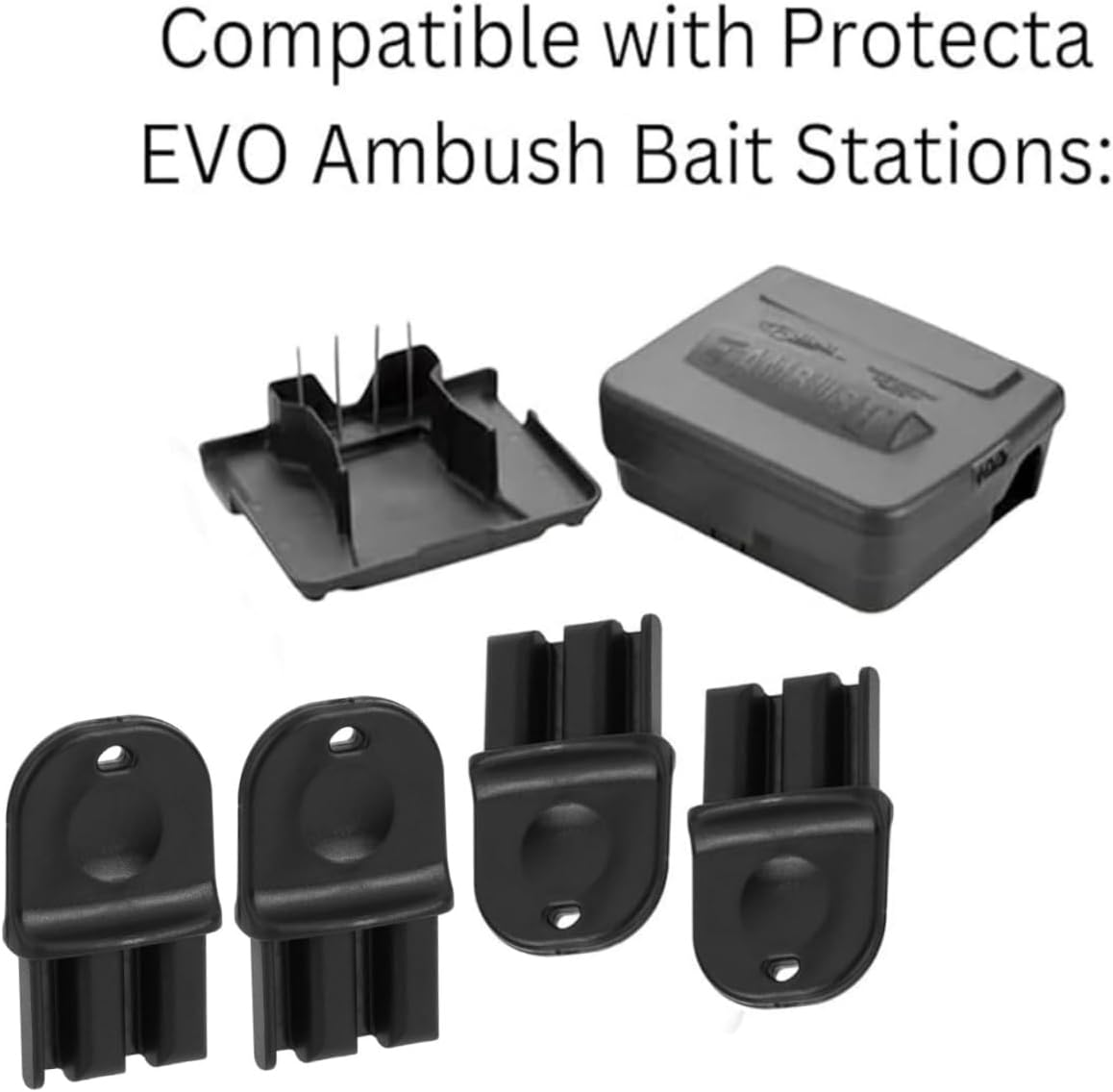 WADY 4-Pack Mouse Station Key Replacement, Durable Plastic Bait Station Keys Compatible with Standard Rat Traps, Outdoor Rodent Control Box Accessories for Pest Management (Black) image number 4