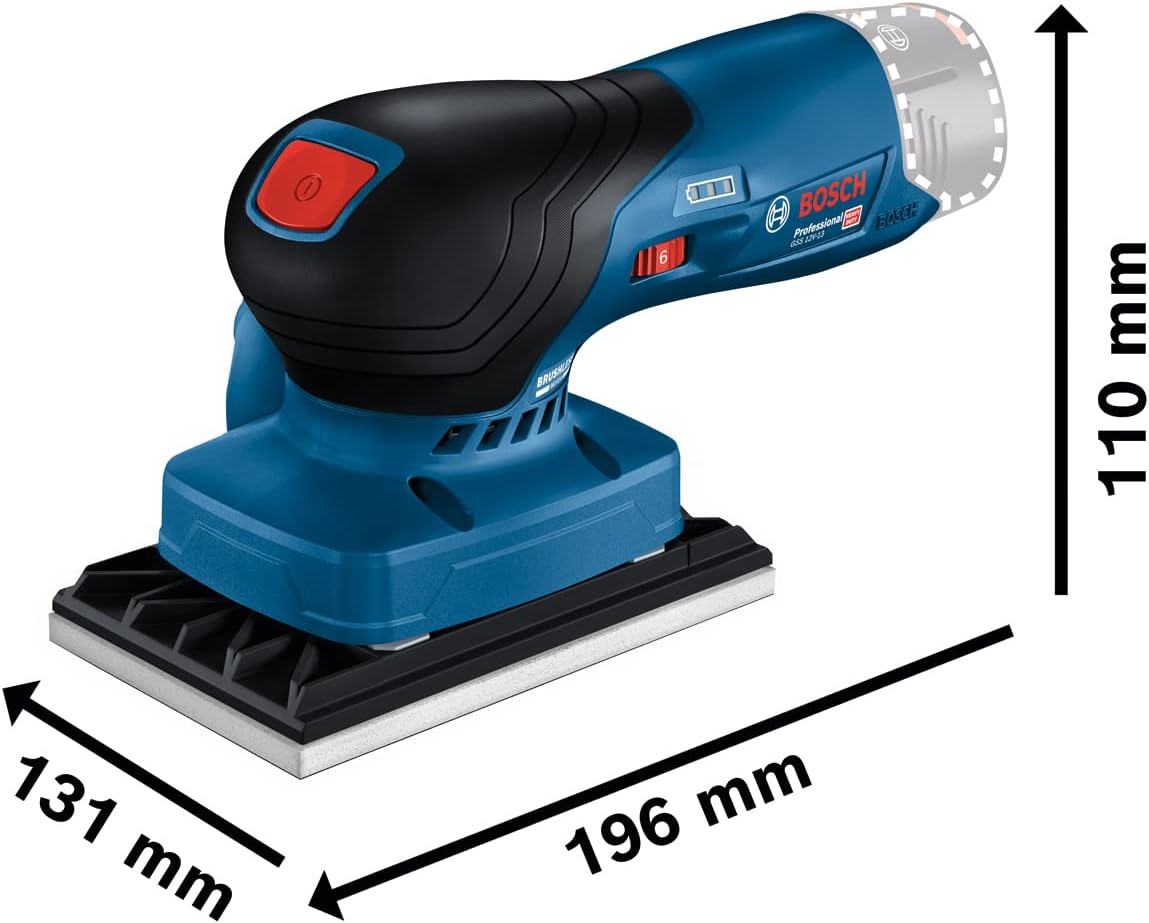 Bosch Professional GSS 12V-13 Cordless Orbital Sander System Compatible with Bosch Click & Clean System, Includes 1X Sanding Sheet, Dust Bag) image number 1