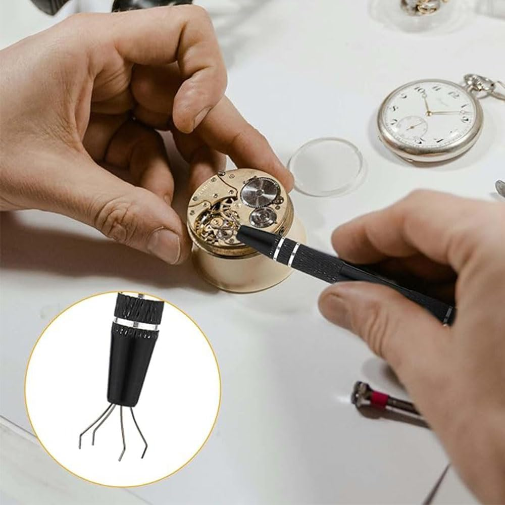 2 Pcs Piercing Ball Grabber, Pick up Tool with 4-Claw,Beads Gems Parts Claw Picker, Stainless Jewel Diamond Tweezers for Electronic Component Catcher for Tiny Objects in Home Office (Silvery+Black) image number 5