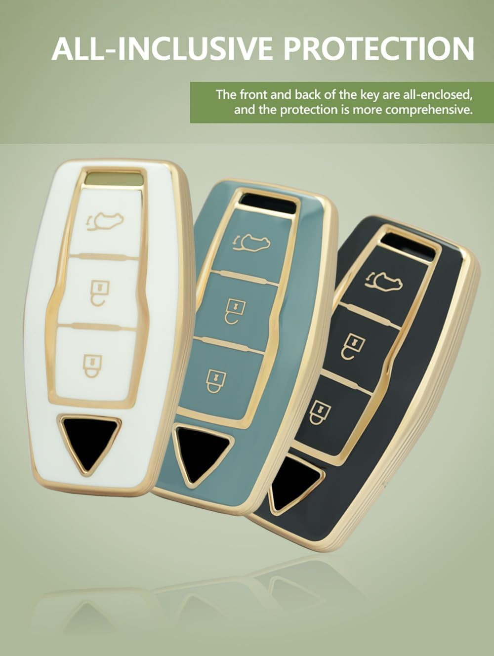 Ontto TPU Car Key Fob Cover Fit for Mitsubishi Outlander 2022 2023 Keyless Entry Smart Key Case Remote Key Holder Keyring Key Shell Bag Keychain Protection Auto Accessories 4 Buttons Black image number 6