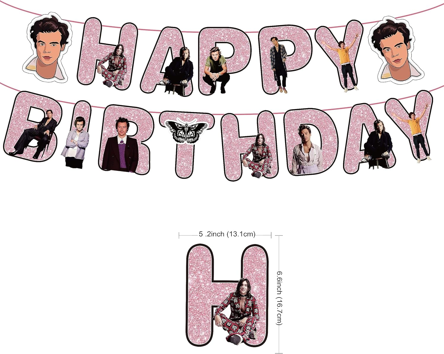 Sovanna Singer Birthday Party Decorations, Singer Party Supplies Music Star Happy Birthday Banners Balloons Cupcake Cake Toppers for Fans Girls image number 1