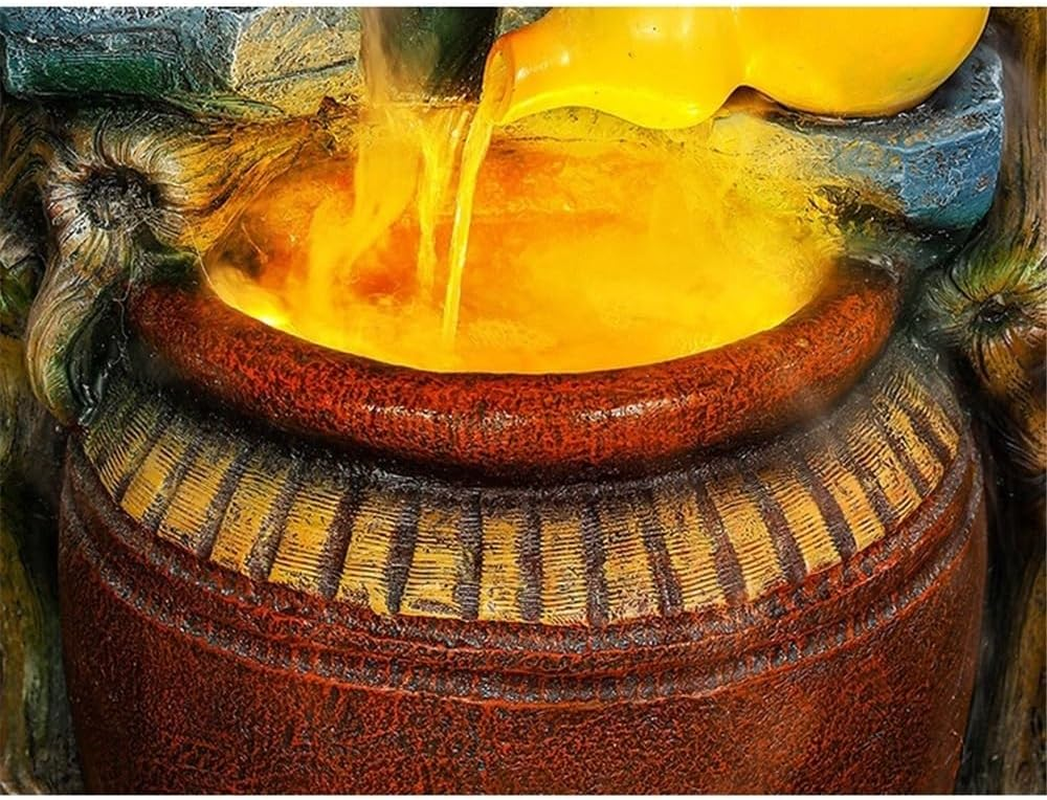 Outdoor Fountain Flowing Water Generates Wealth Fountain Living Room Front Desk Foyer Circular Scenery Office Floor Standing Gourd Ornaments image number 1