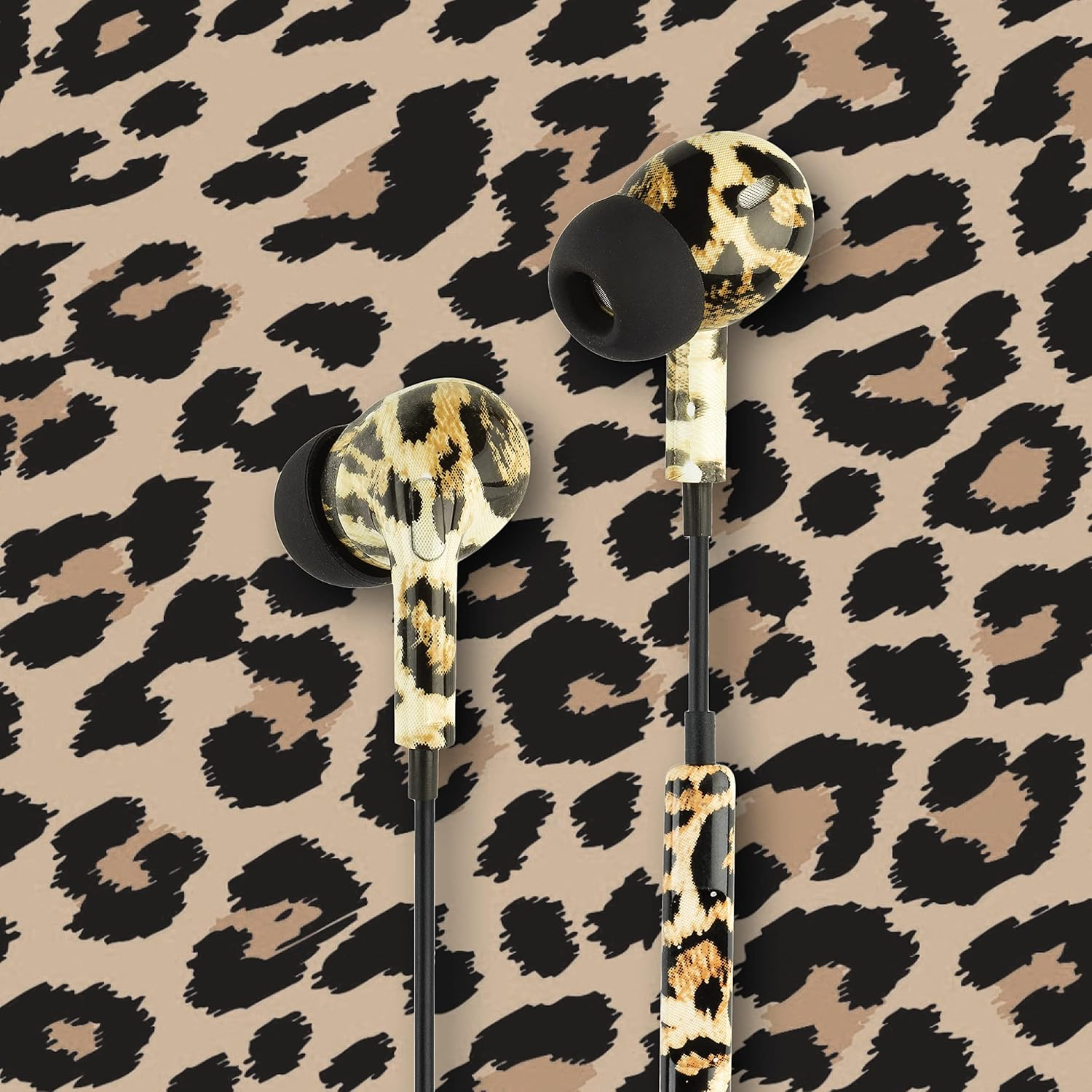 Music Sound | Fantasy Intra-Auriculaires Wired Headphones | Wired In-Ear Headphones with Microphone - 3.5Mm Jack - 1.2M Tangle-Free Cable - Animalier Design - Flower image number 7
