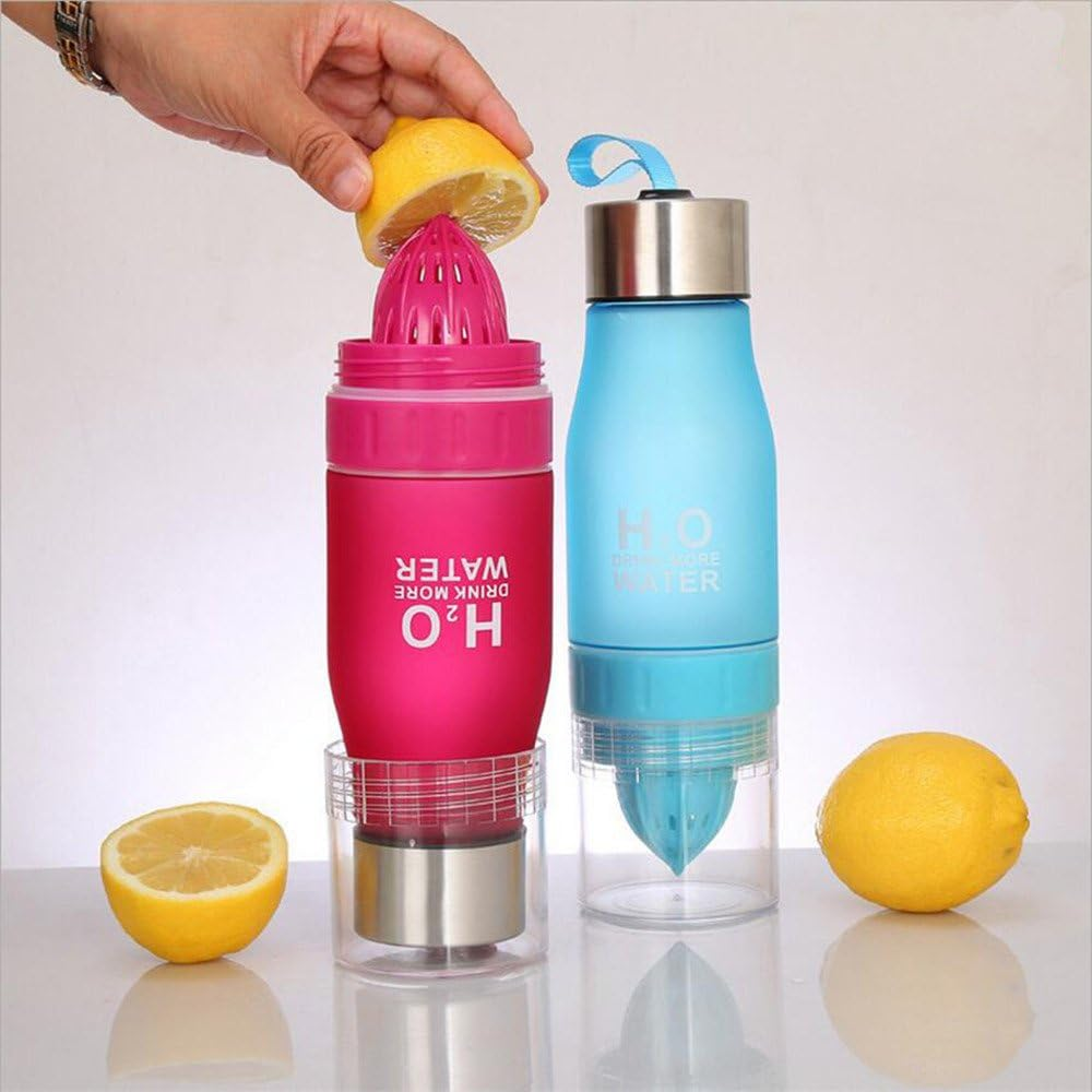 TOPIND Lemon Water Bottle Gym Cups Fruit Infuser Squeezer Infusing Health Cup 650Ml H2O Outdoor Sport Water Bottle Lemon Juice Drink Cup Sport Health Juice Maker Multiple Colors
