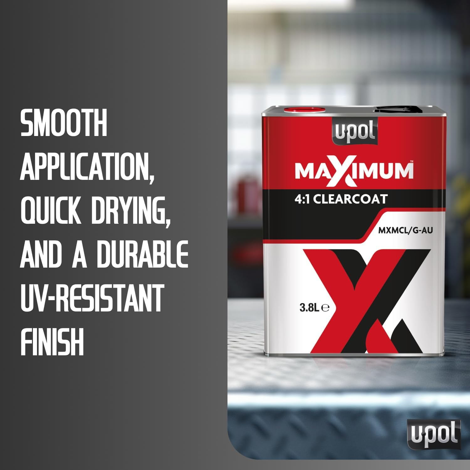U-POL Maximum Clearcoat, High Build, Crystal Clear Finish, Easy to Apply, Air Dry or Low Bake, Hardens Rapidly to Give a Durable, UV Resistant Finish, 3.8L image number 2