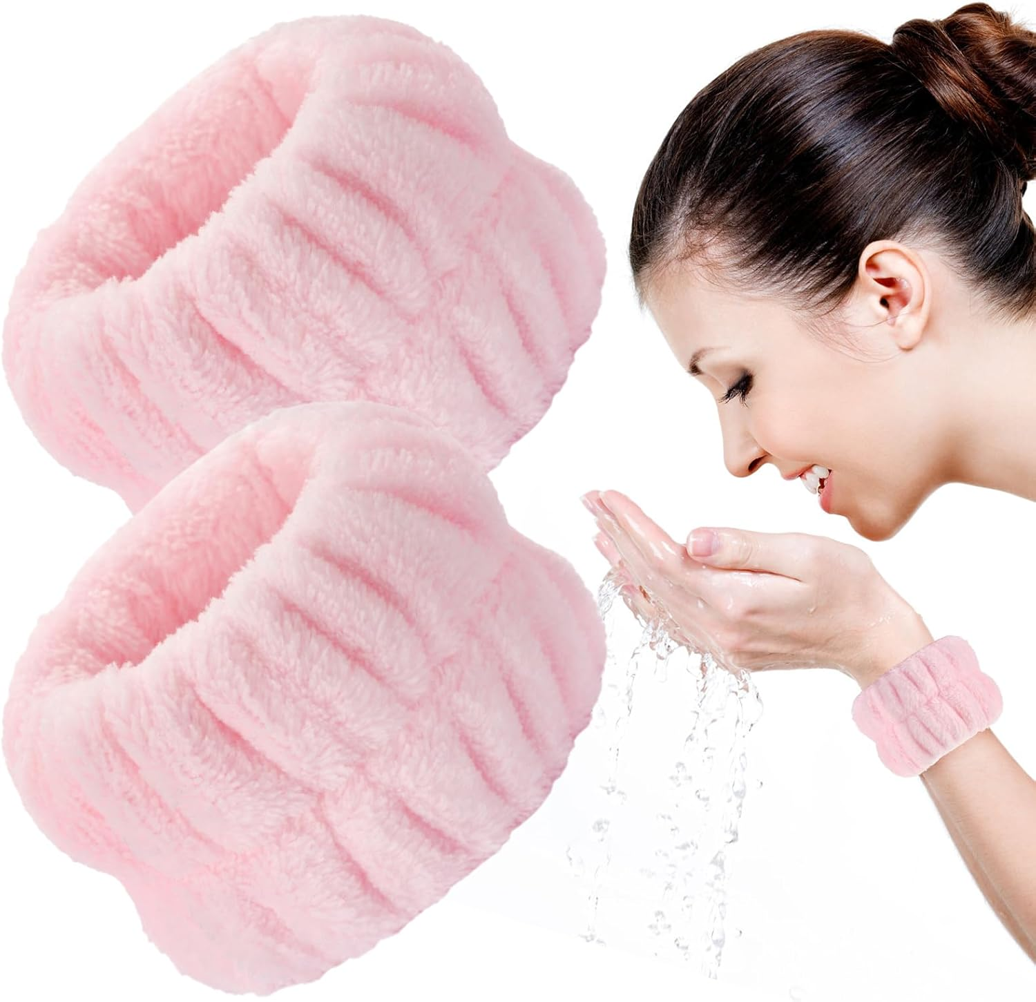 2Pcs Wrist Bands for Washing Face Wash Wristbands Wrist Towels Arm Bands for Skincare Makeup Wrist Cuffs Spa Wrist Scrunchies