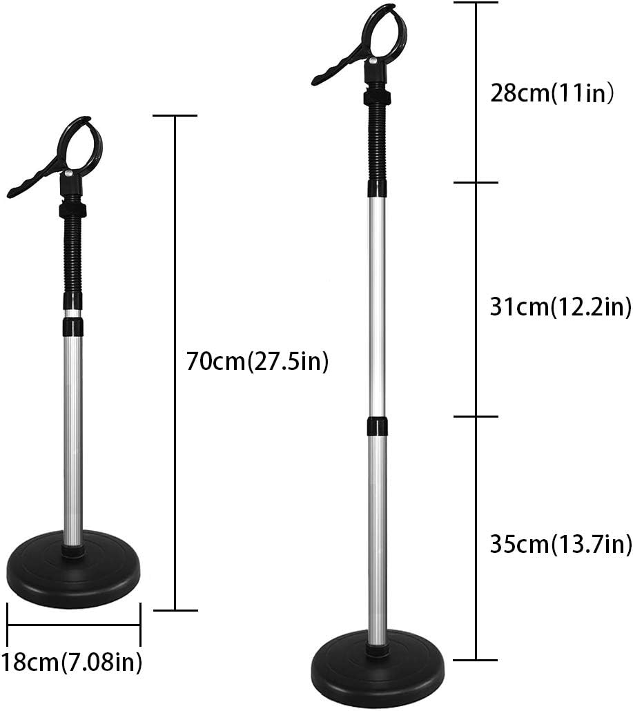 LUEXBOX 360 Degree Rotating Hair Dryer Stand with Heavy Base - Hands-Free Holder, Adjustable Height, Countertop - Black image number 3