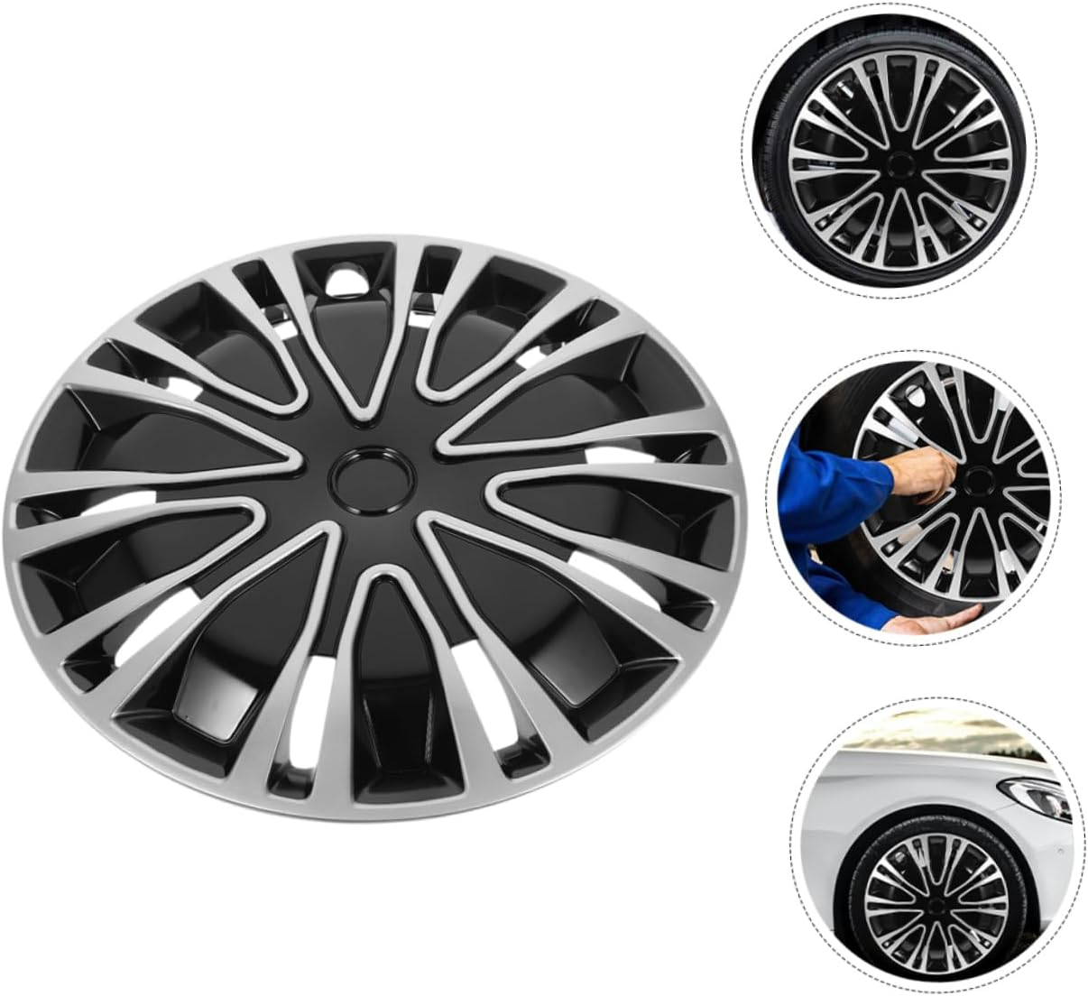 Mikinona 2Pcs Automotive Wheel Hub Covers Hubcaps Car Rim Covers Decorative Car Interior Accessories image number 6