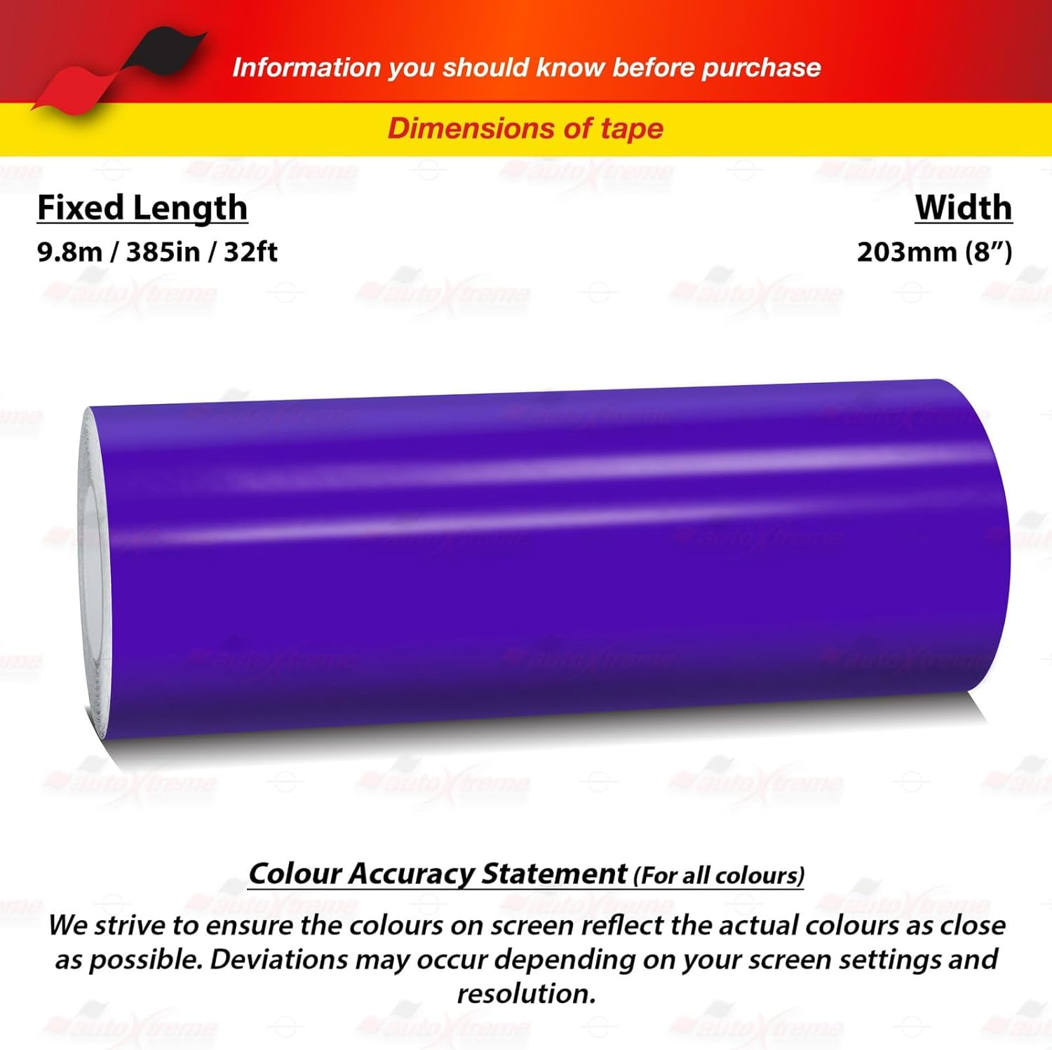 203Mm | 8.0", Purple-Blue, Self-Adhesive Vinyl Pin Stripe Line Decal Sticker Tape, Length 9.80M | 32Ft, Suitable for Cars, Vans, Motorcycles, Bikes, Models, Tuning & Styling image number 5