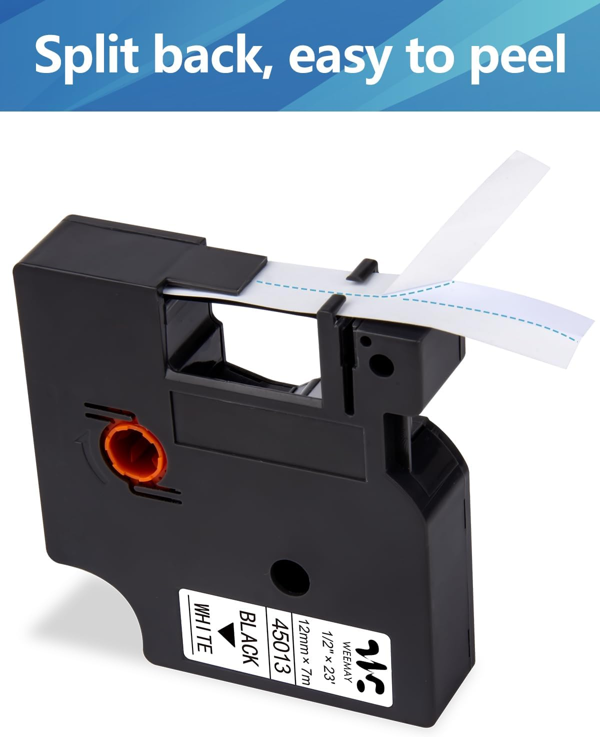 Weemay 6 Pack Compatible with Dymo Label Maker Refills D1 1/2 Inch Tape 45010 45013 45016 45017 45018 45019 12Mm D1 Color Tape for Labelmanager 160 280 210D 360D 420P Pnp 450D Printer, 1/2&rdquo; W X 23&rsquo; L image number 6