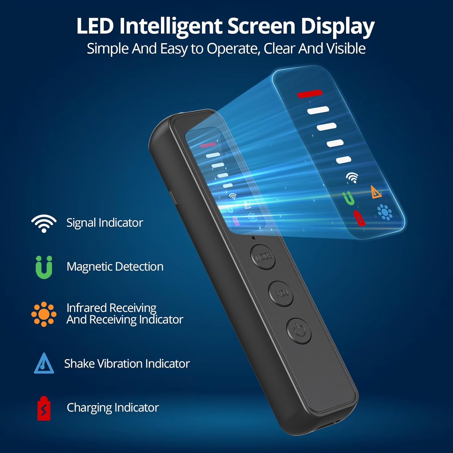 Hidden Camera Detector - Ai-Powered Anti-Spy Device, GPS Tracker & Bug Detector, Portable RF Signal Scanner for Hotels, Travel, Home & Office, 5-Level Sensitivity