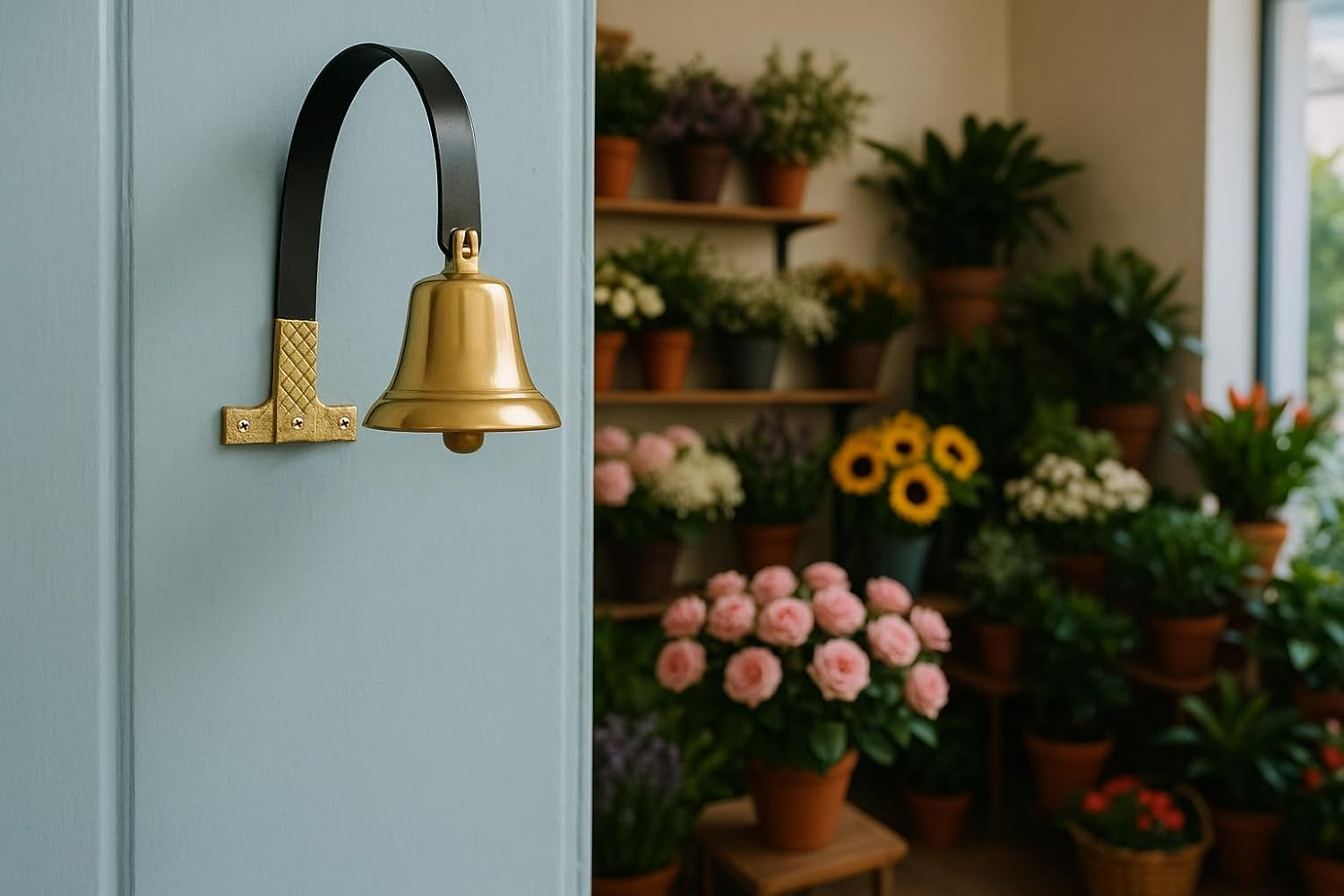 Lone Star Art - Brass Shopkeepers Bell for Business Entry image number 2