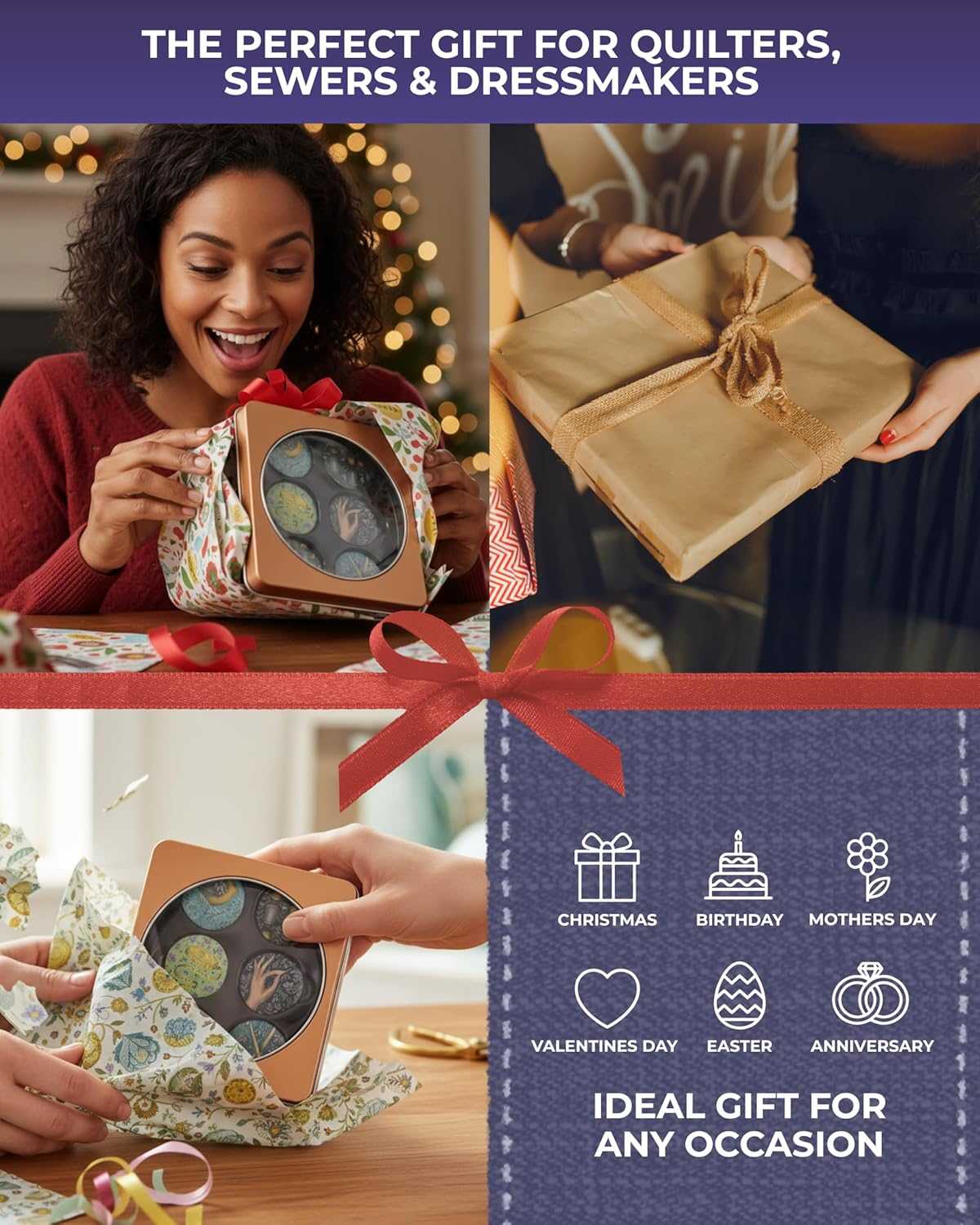 The Quilted Bear Pattern Weights Set of 6X40Mm - Scratch Resistant Paper Weights/Pattern Weights for Sewing, Dressmaking or Cutting Fabric (TQB - Donuts) image number 6