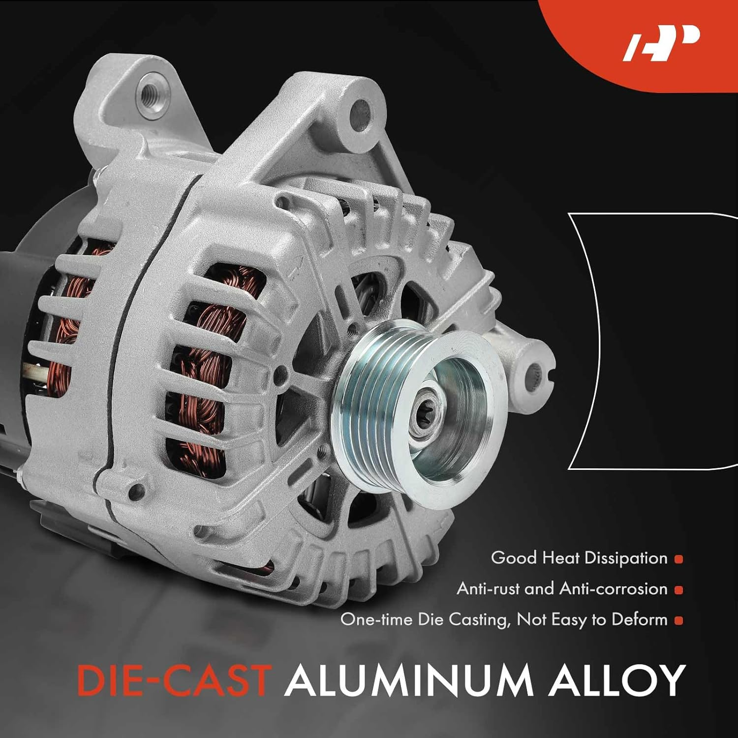 A-Premium Alternator Compatible with BMW M3 2008-2013 4.0L, 12V 180A 6-Groove Pulley Clockwise, Replace# 12317837981, 12317838656 image number 5