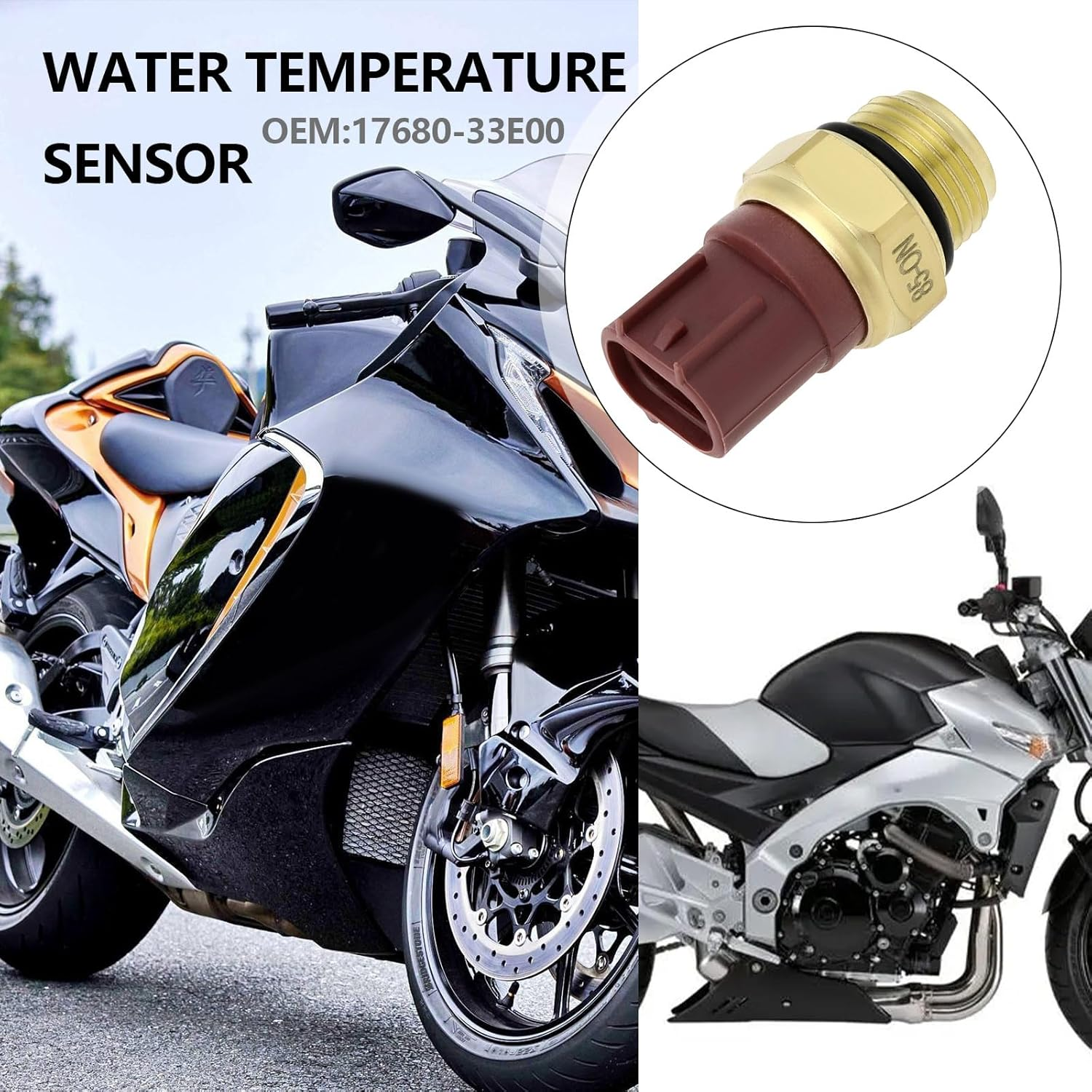 Emagtech 1Set M18 Car Water Temperature Sensor Replacement Part 17680-33E00 Compatible with Suzuki GSX-R600 R750 R1000 R1000Z 1996-2005 image number 5