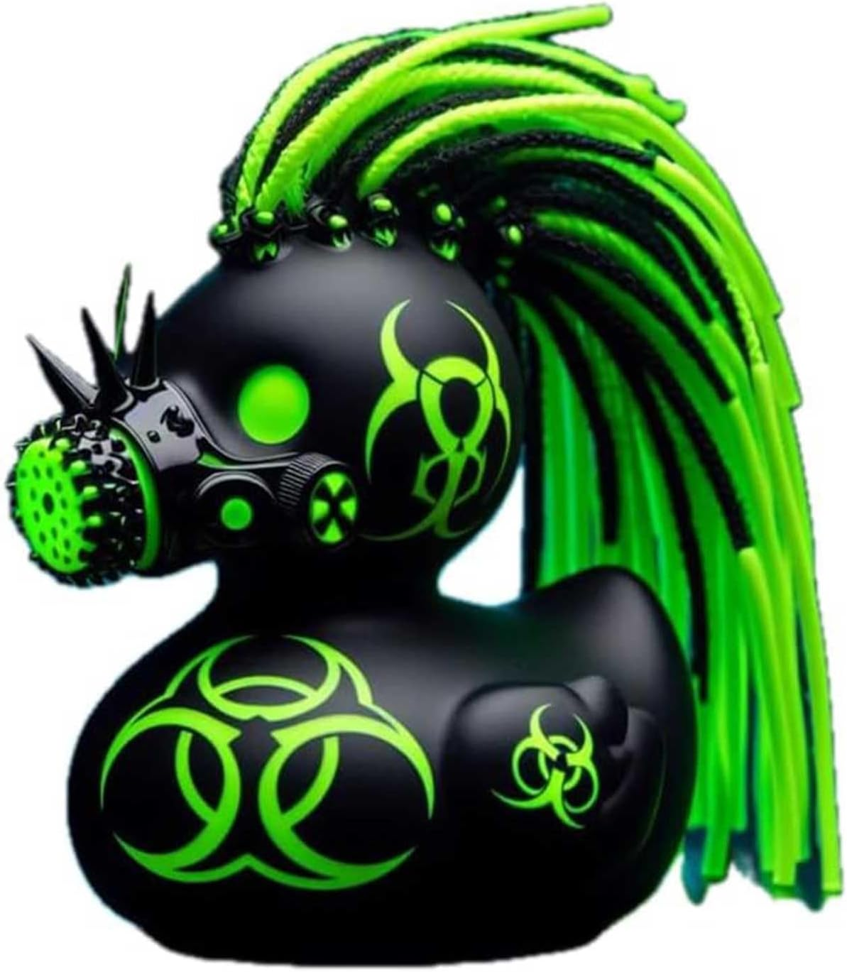 Goth Satanic Duck, Gothic Cyberpunk Resin Punk Ducks, Gothic Satan Duck Resin Statue, Novelty Rock Ducky Ornaments Halloween Decoration, Satanic Duck Gothic Gifts Home Bedroom Decor (Punk Duck)