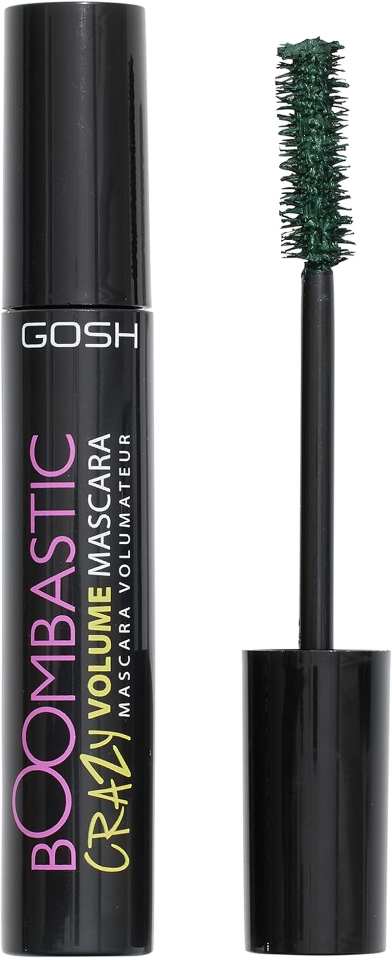 GOSH Boombastic Crazy Mascara for Extreme Volume and Long Eyelashes, Volume Mascara with Precise Brush Head, Eyelashes without Clumps, Skin-Friendly and Fragrance-Free, 004 Classic Grey