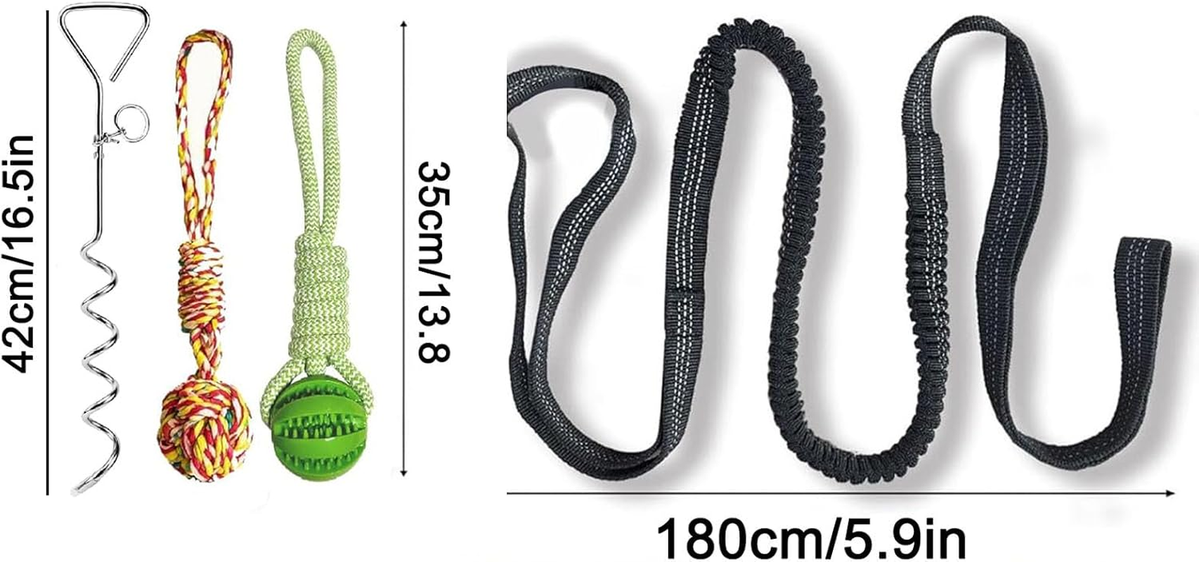 Heavy Duty Dog Bungee Tug Toy - Outdoor Interactive Play for Small/Medium/Large Dogs with Ground Stake for Lawns & Trees image number 4