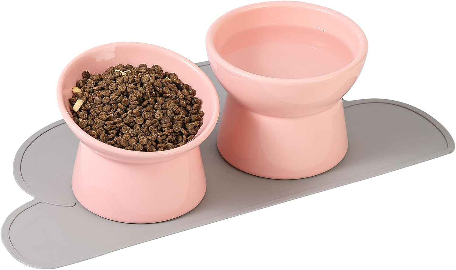 Cat Food Water Bowl Set - Raised Ceramic Cat Feeding Bowls with Non Slip Mat - Elevated Cat Dishes anti Vomiting - Extra Wide Large Cat Bowl Whisker Friendly - Microwave and Dishwasher Safe - 3 Pack image number 5