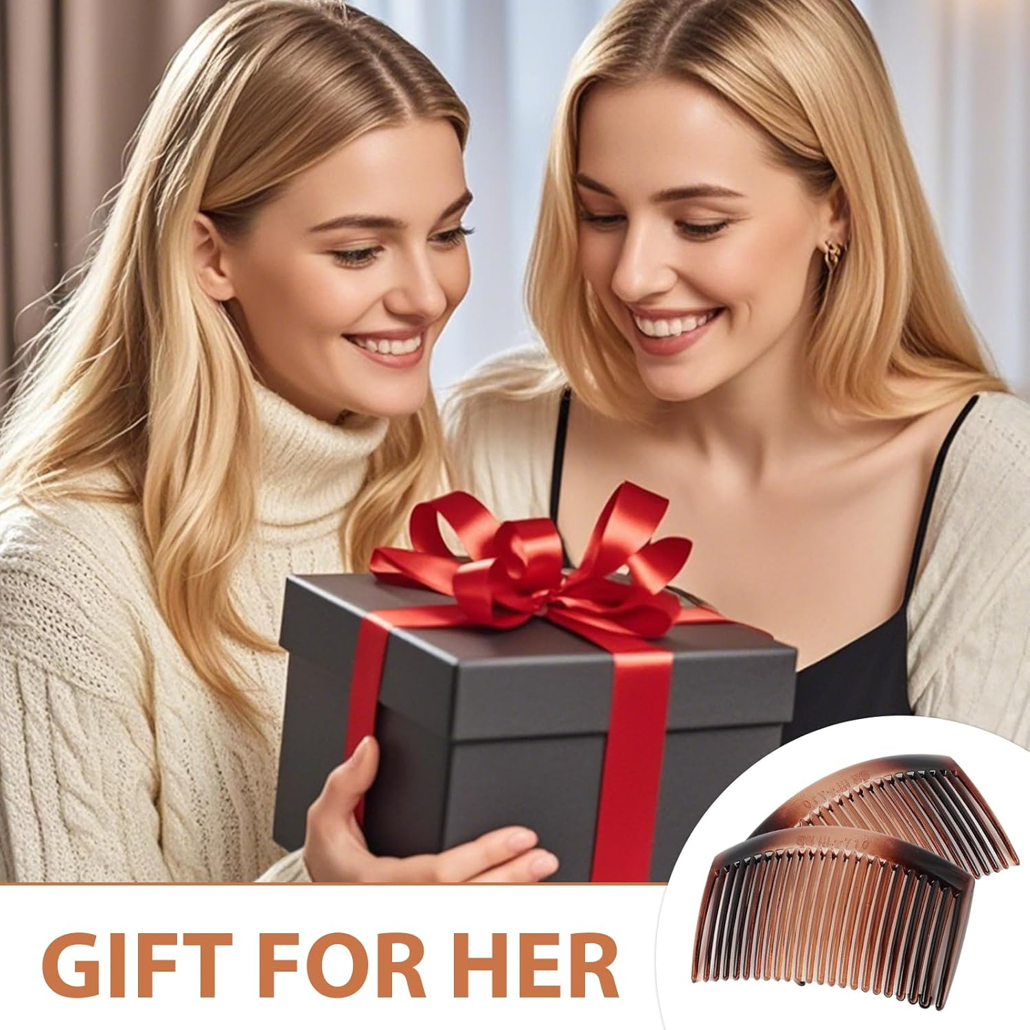 519H Hair Comb Set of 2 Hair Combs in Havana Brown, Approx. 10 X 5 Cm, Straight Teeth, High-Quality Comb from China, Ideal for Everyday and Professional Use image number 3