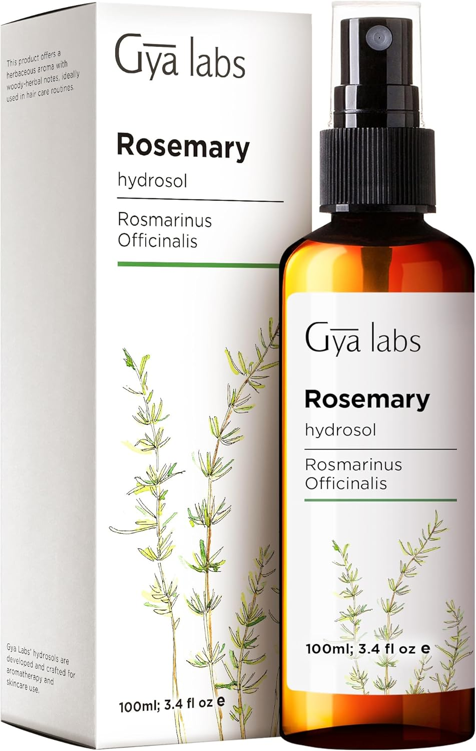 Gya Labs Rosemary Hydrosol - 100 Ml - Face & Body Mist for Skin Toner & Hair Refresher - as Pillow, Room & Linen Spray for Fresh Scent image number 4