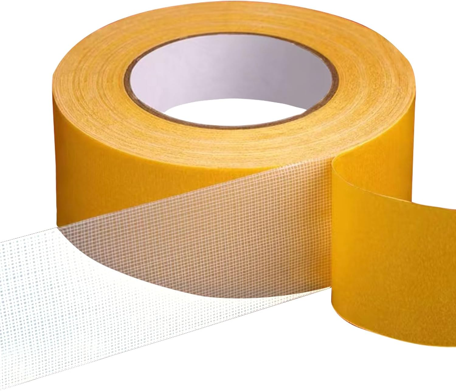 Double Sided Tape Heavy Duty 65Ft, High Tack Strong Wall Adhesive Tape with Fiberglass Mesh, Removable Sticky Double Sided Mounting Type for Rugs, Carpets, Pictures and Art Crafts (2Inch X 65Ft)