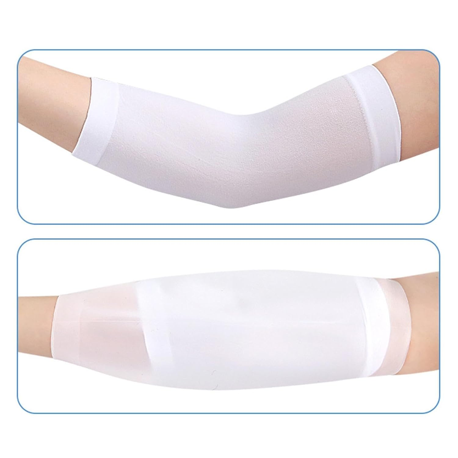 Elbow Silicone Sleeve, Arm Cover Dressing Silicone Sleeve for Shower - Keeps Elbow Dressing Dry Plaster Protector with Cotton Liner for Bathing, Shower image number 1