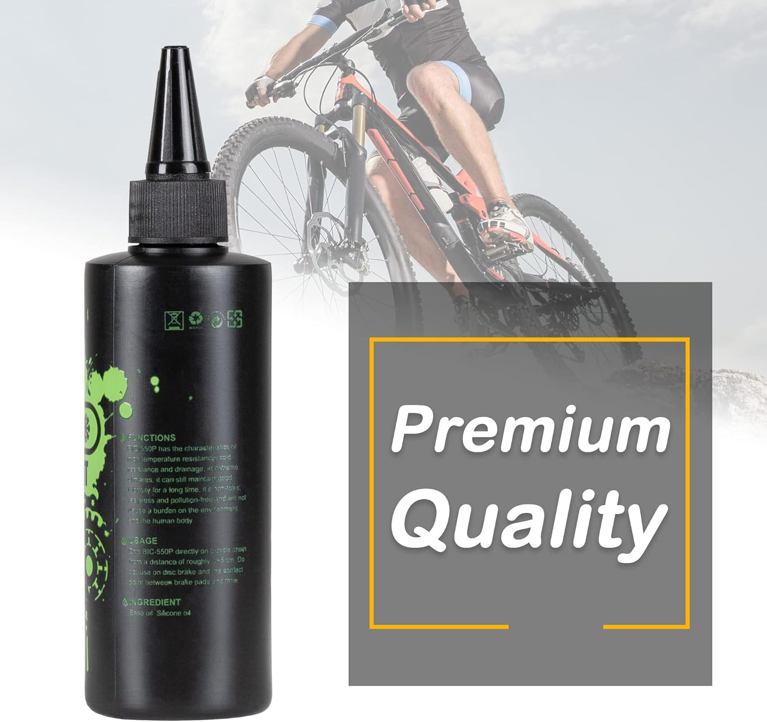 Cyclingdeal Bike Silicone Chain Lubricant Bicycle Maintenance Greaser Oil - 120Ml image number 1