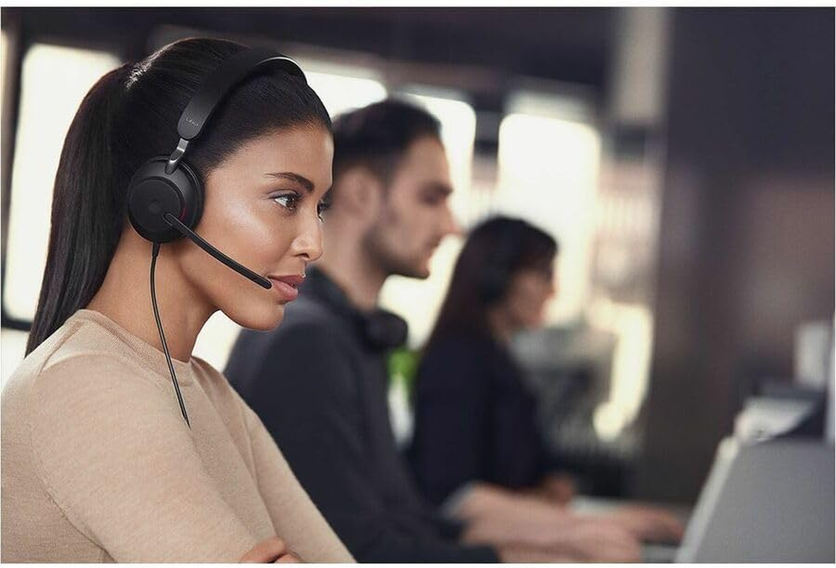 Jabra Evolve2 40 SE Wired Stereo Noise-Cancelling Headset - Features 3-Microphone Call Technology and USB-A Cable - MS Teams Certified, Works with All Other Platforms - Black image number 3