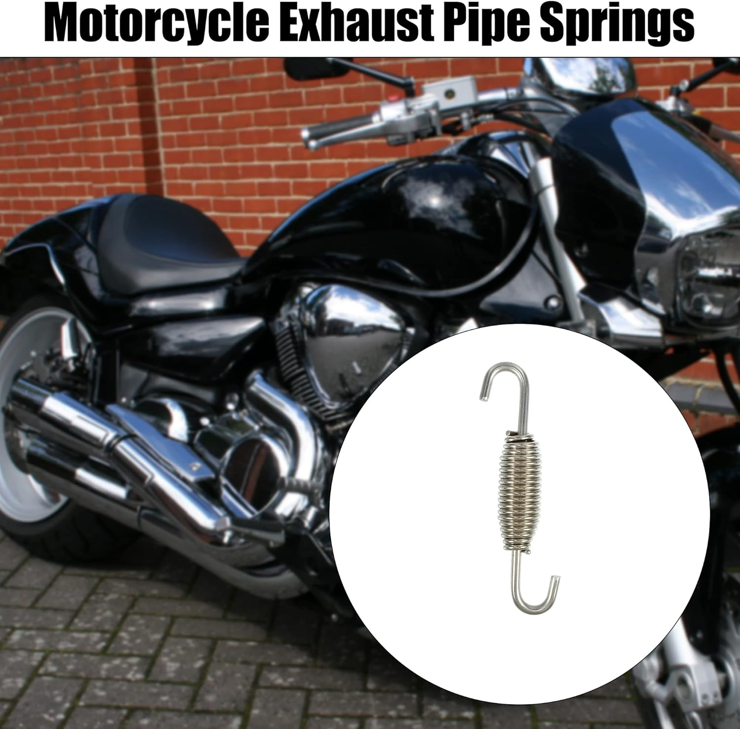 X AUTOHAUX 2Pcs 68Mm 2.68" Motorcycle Muffler Exhaust Pipe Spring Universal Stainless Steel Silver Tone image number 3