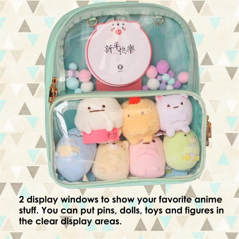 Ita Bag Clear Backpack Transparent Window Candy PU Leather Backpack Kawaii Pins for Anime Lolita Bag DIY Cosplay image number 6