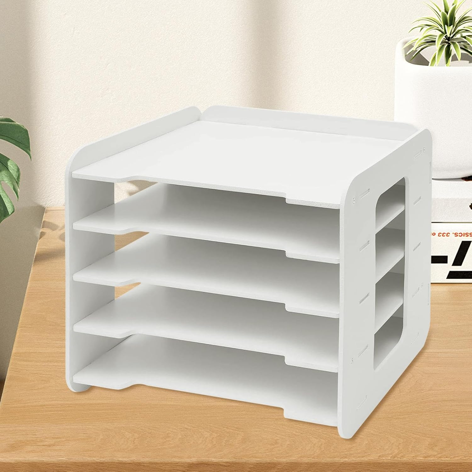 YRTUOP Paper Desk Organizer - Strong Load Bearing File Holder,Teacher Document Storage, Desktop Organizing Accessories for Home Studio image number 4