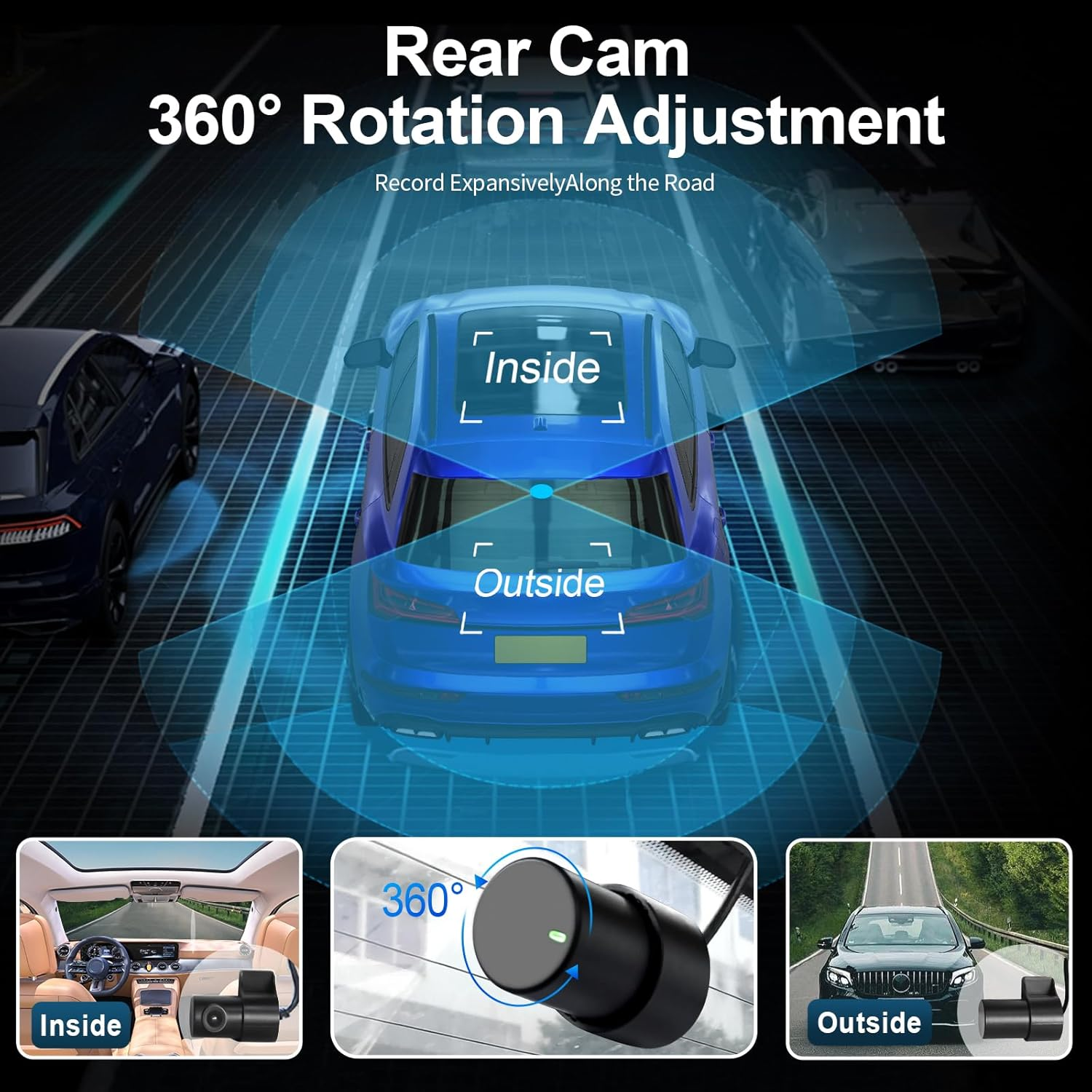 Front 4K & Rear 1080P Dash Cam Custom Fit for Toyota Camry & Camry Hybrid 2018 2019 2020 (Model B), LE L XLE SE XSE Sedan 4D, Integrated OEM Look, UHD 2160P, App & Wifi,Gps,128Gb Card image number 2